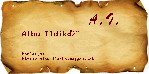 Albu Ildikó névjegykártya